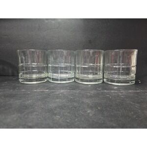 Anchor Hocking Tartan Manchester Old Fashion Lowball Glasses Clear Set Of 4